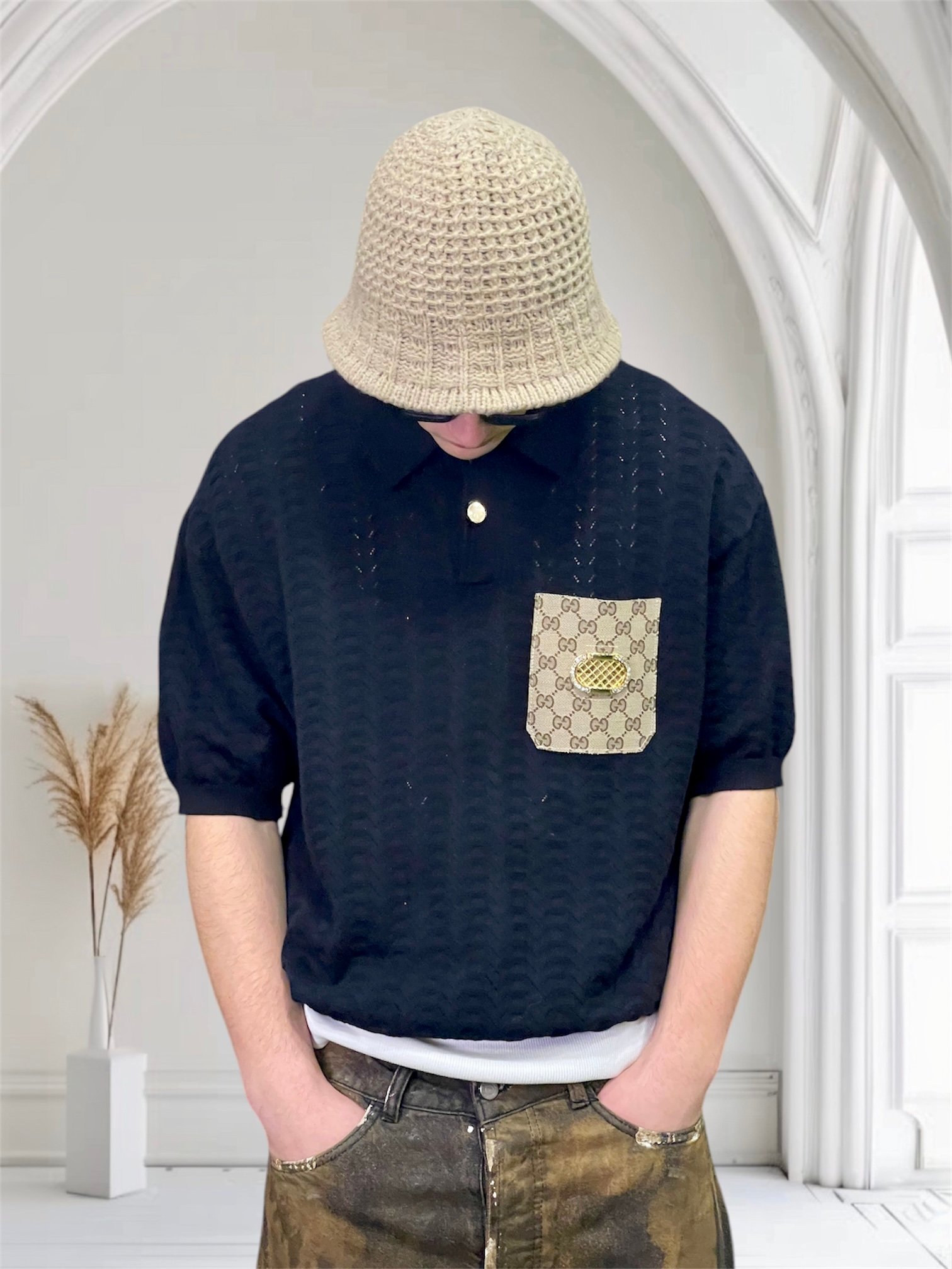 Polo in filo Custom LV vestibilità comoda